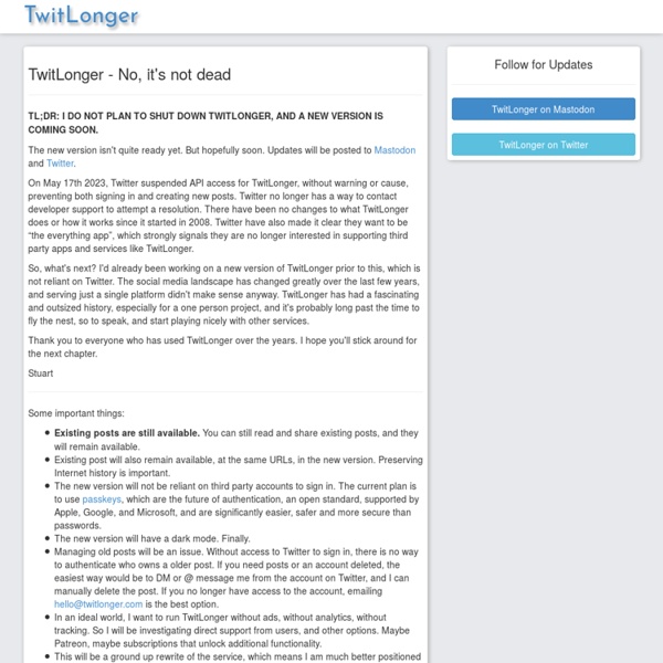 Twitlonger - When you talk too much for Twitter