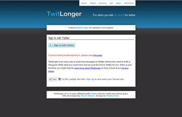 TwitLonger - When you talk too much for Twitter