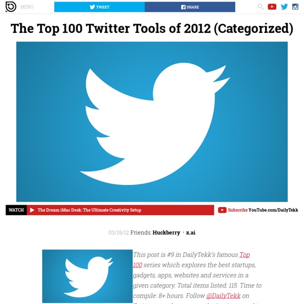 The Top 100 Twitter Tools of 2012 (Categorized)