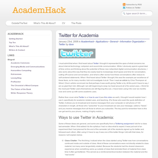 Academhack » Blog Archive » Twitter for Academia