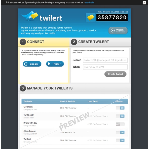 Twitter alerts via email by Twilert