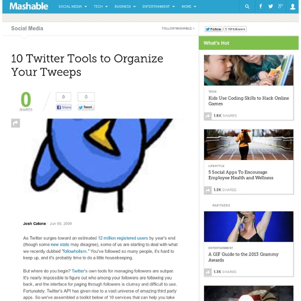 10 Twitter Tools to Organize Your Tweeps