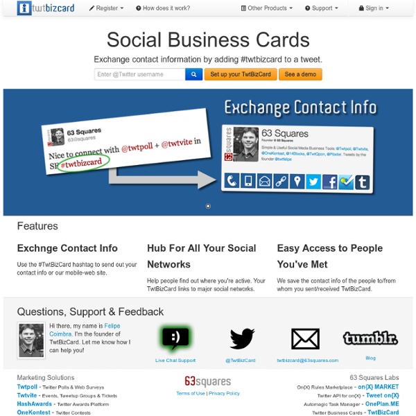 Send Business Cards through Twitter