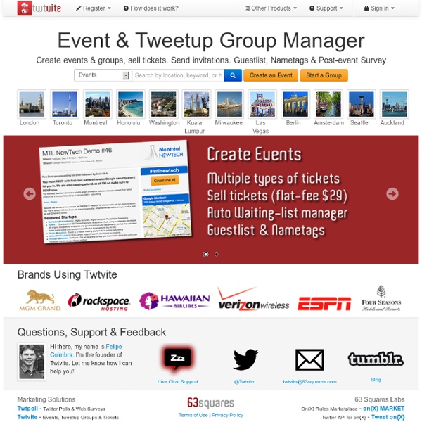 Create and find Tweetups in your town.
