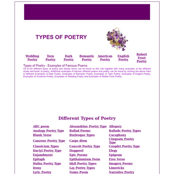 Varieties of Poetry All the Different Types of Verses