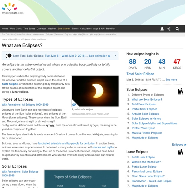 Types of solar and lunar eclipses