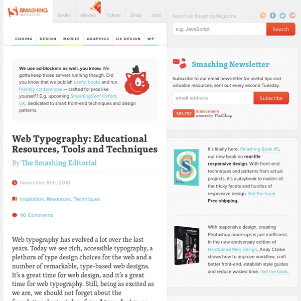 Web Typography: Educational Resources, Tools and Techniques