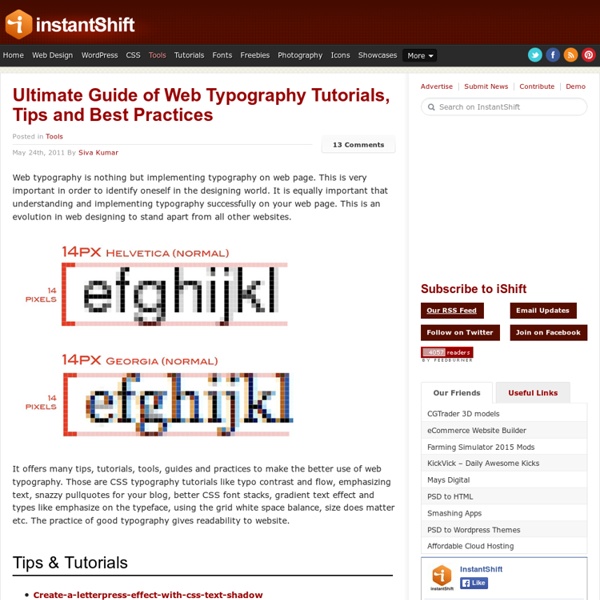 Ultimate Guide of Web Typography Tutorials, Tips and Best Practices