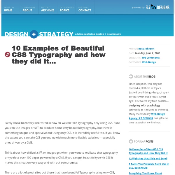 10 Examples of Beautiful CSS Typography and how they did it… » - Web Design Marketing Podcast &amp; Blog