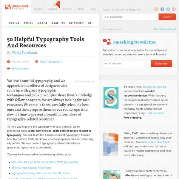 50 Helpful Typography Tools And Resources - Smashing Magazine