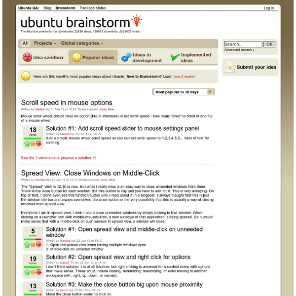 Popular ideas - Ubuntu brainstorm