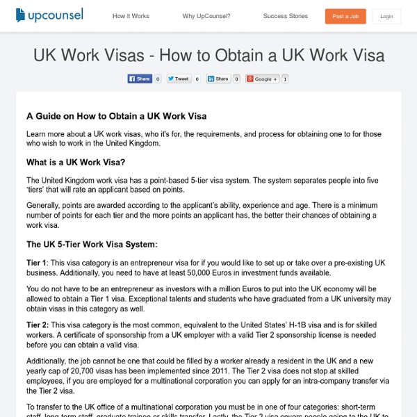 UK Work Visas - How to Obtain a UK Work Visa