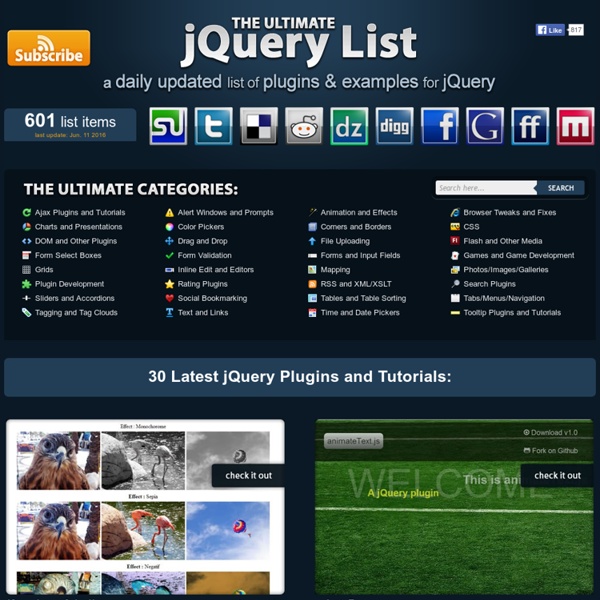 The Ultimate jQuery List