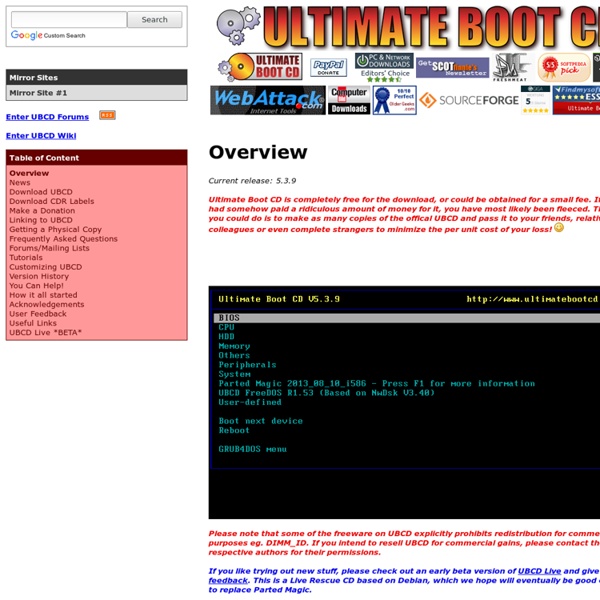 Ultimate Boot CD - Overview