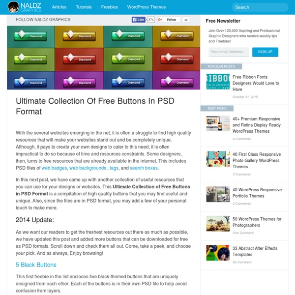 Ultimate Collection of Free Buttons in PSD Format