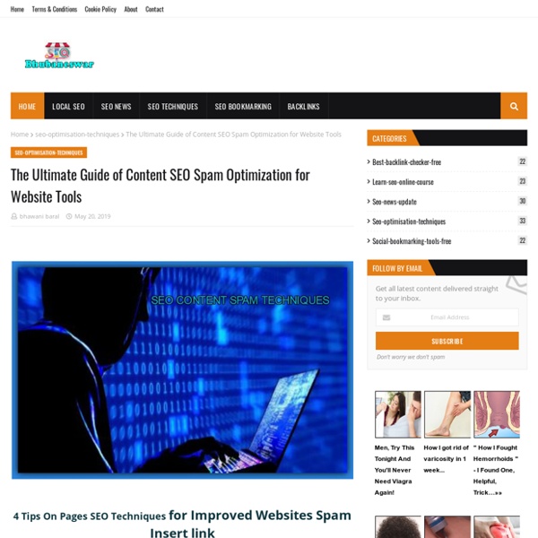 The Ultimate Guide of Content SEO Spam Optimization for Website Tools