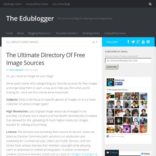 The Ultimate Directory Of Free Image Sources