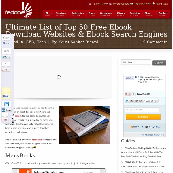 Ultimate List of Top 50 Free Ebook Download Websites & Ebook Search Engines - Fedobe