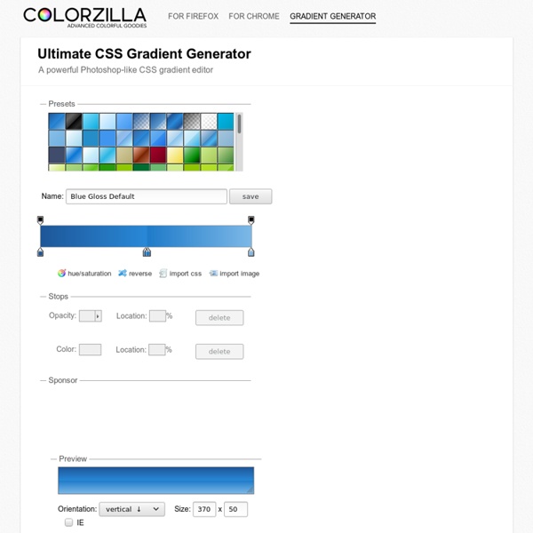 Ultimate CSS Gradient Generator - ColorZilla.com