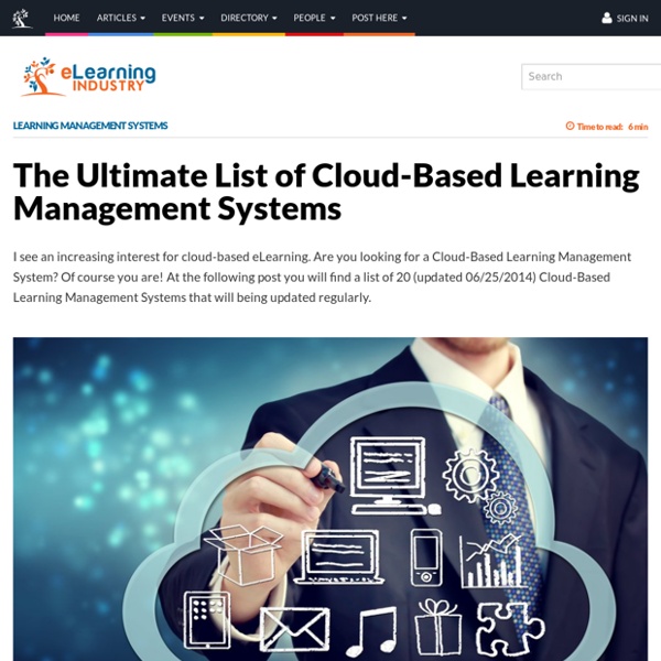 The Ultimate List of Cloud-Based Learning Management Systems