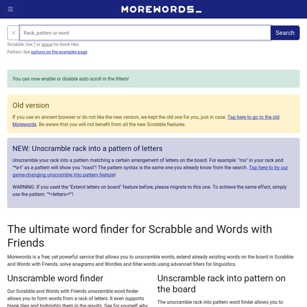 Search Dictionary for Word Games Crosswords and Anagrams - More Words