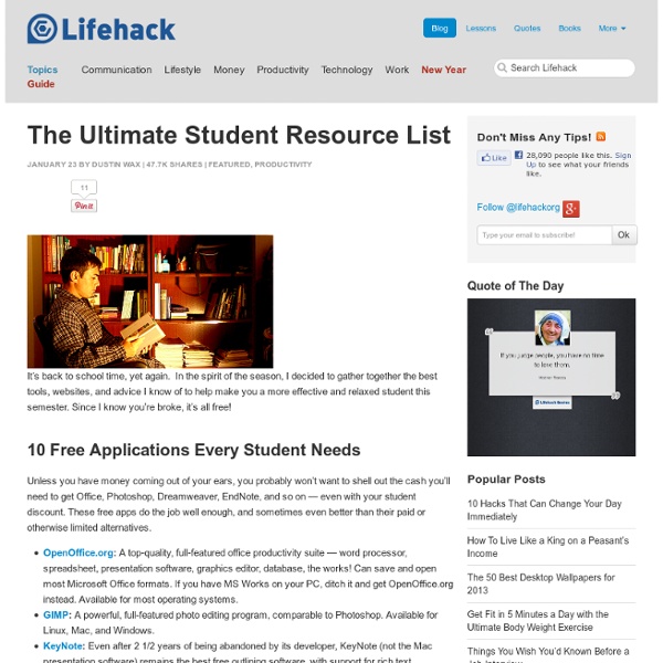 The Ultimate Student Resource List