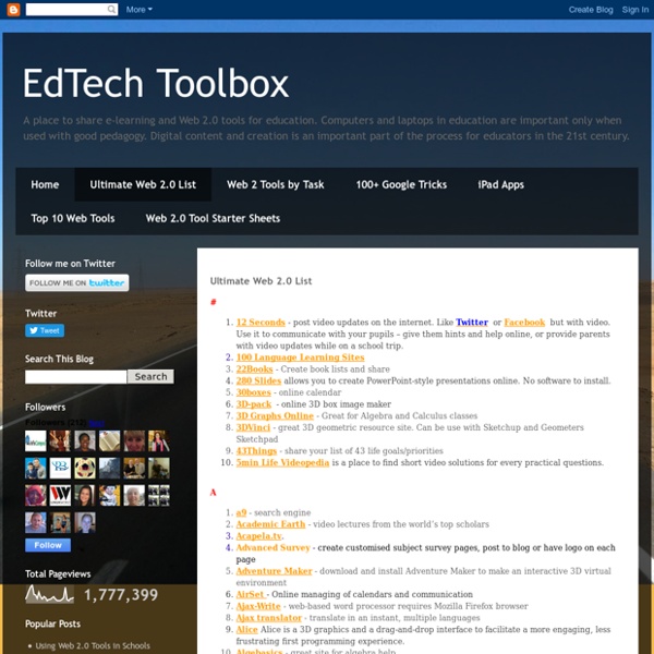 EdTech Toolbox: Ultimate Web 2.0 List