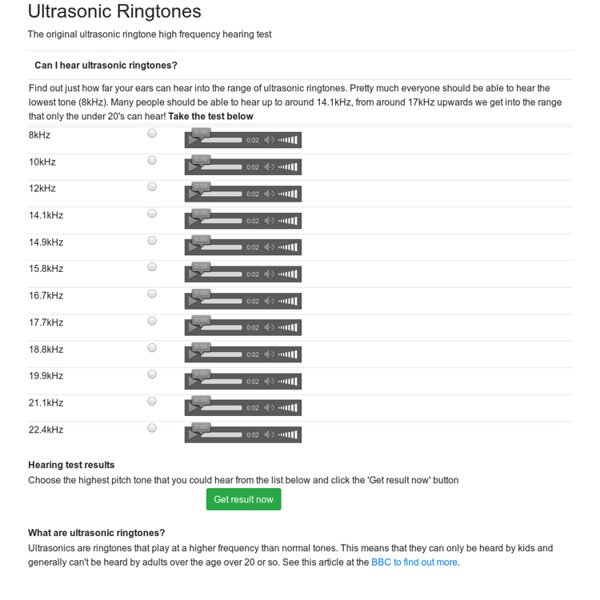 Ultrasonic Ringtones - the new ringtones that only kids can hear!