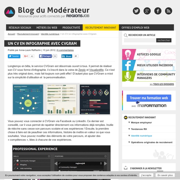 Un CV en infographie avec CVgram