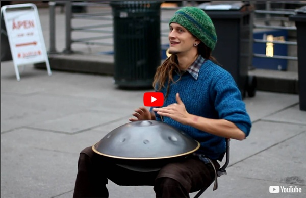 Street musician with unbelievable instrument!