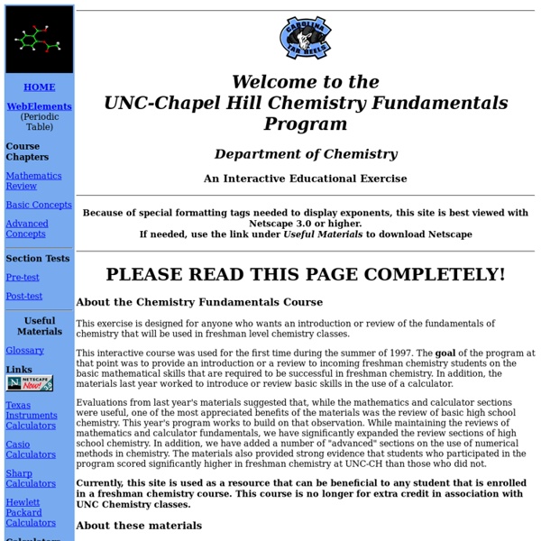 UNC Chemistry Fundamentals