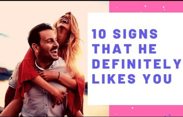 10 obvious signs he likes you