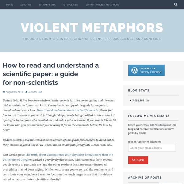 How to read and understand a scientific paper: a guide for non-scientists – Violent metaphors