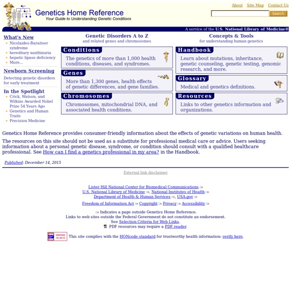 Genetics Home Reference - Your guide to understanding genetic conditions