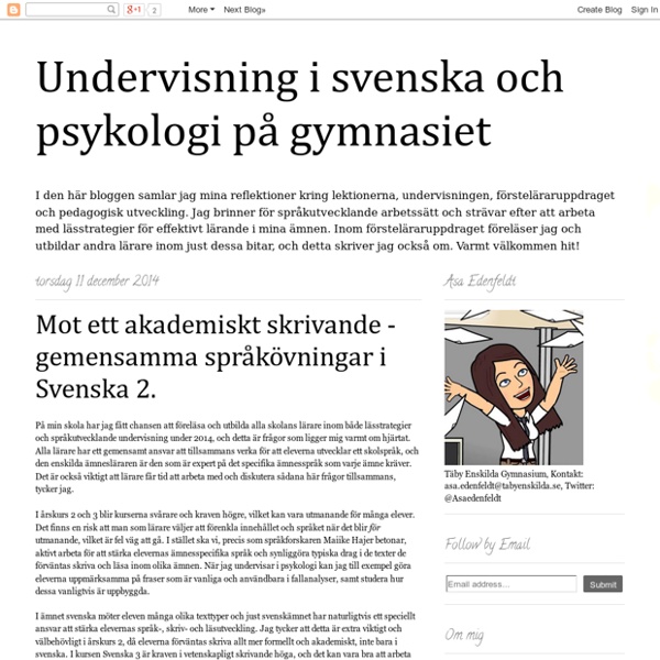 Mot ett akademiskt skrivande - gemensamma språkövningar i Svenska 2.