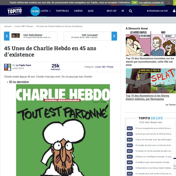 45 des Unes de Charlie Hebdo en 45 ans d’existence