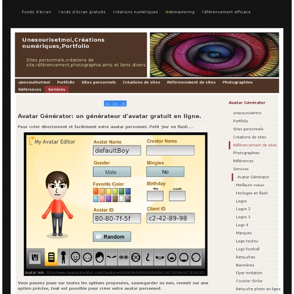 Créations numériques,Portfolio, generateur avatar en ligne gratuit