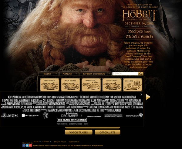 THE HOBBIT: AN UNEXPECTED JOURNEY RECIPES FROM MIDDLE-EARTH