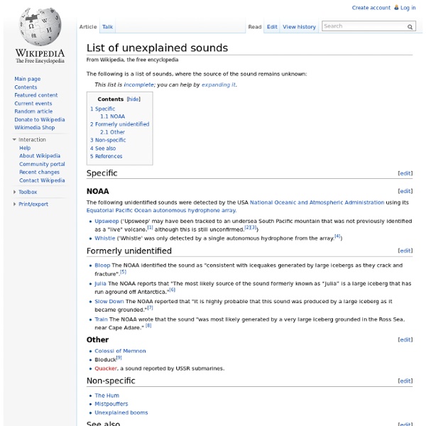 List of unexplained sounds - Wikipedia, the free encyclopedia - Nightly