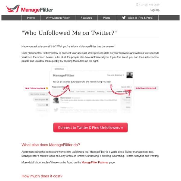 Who Unfollowed Me On Twitter - ManageFlitter - Twitter Account Management
