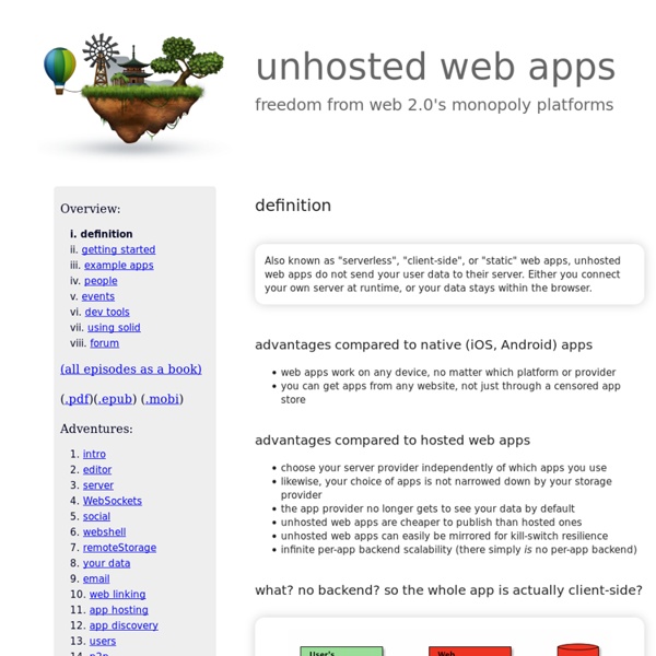 Unhosted: separating web apps from data storage