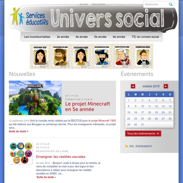 Site de l'univers social au primaire