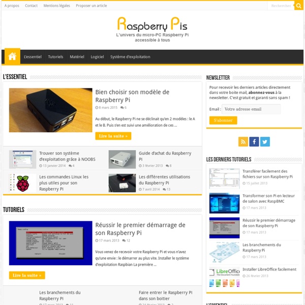 L'univers du micro-PC Raspberry Pi accessible à tous