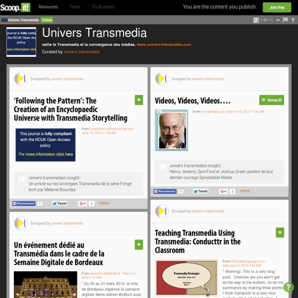 Univers Transmedia (lien scoop.it)