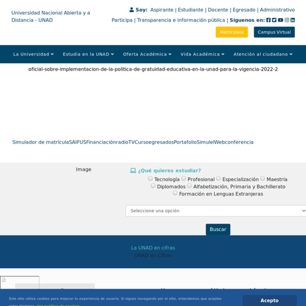 Universidad Nacional Abierta y a Distancia UNAD de Colombia. Sitio oficial.