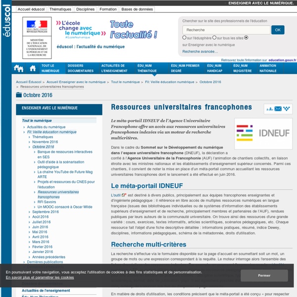 IDNEUF - Méta-portail de ressources universitaires francophones