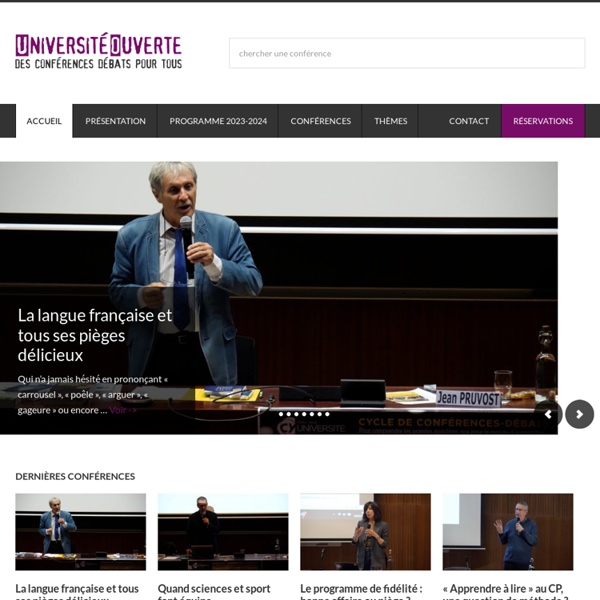 Université Ouverte - des conférences et débats pour tous