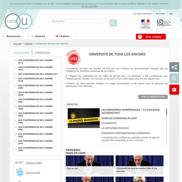 Université de tous les savoirs - Les producteurs - Canal-U
