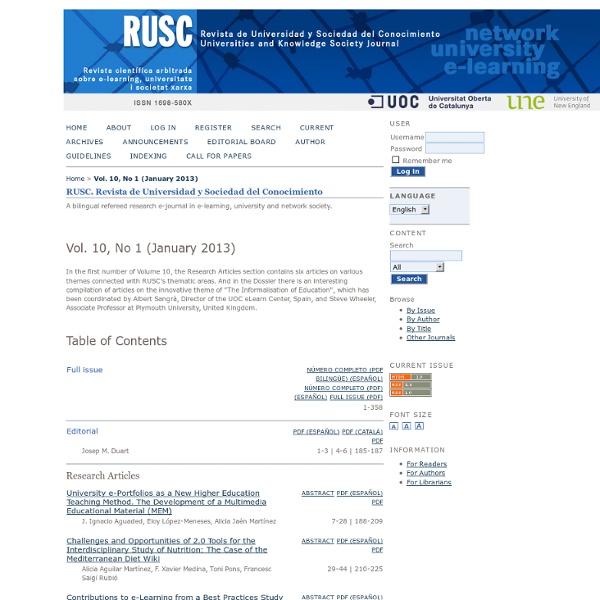 RUSC. Revista de Universidad y Sociedad del Conocimiento