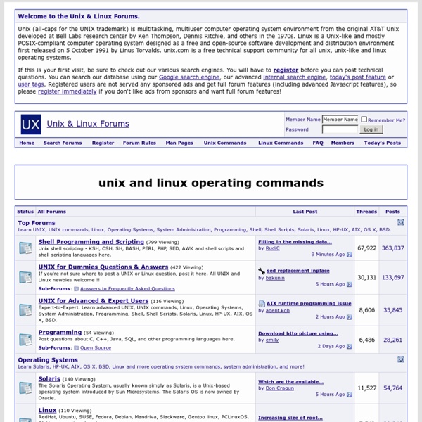 The UNIX Forums - the Top UNIX &amp; Linux Q&amp;A on the Web